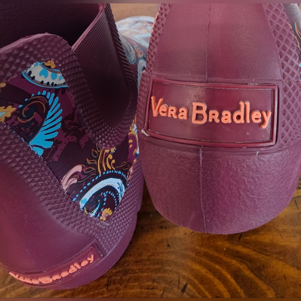 Vera Bradley Purple Blue Paisley Waterproof Rainboot Garden Shoes Women's Sz 6 - Picture 5 of 7